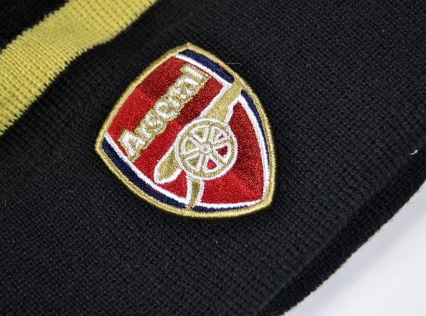 Arsenal FC Black Gold Striped Ski Hat