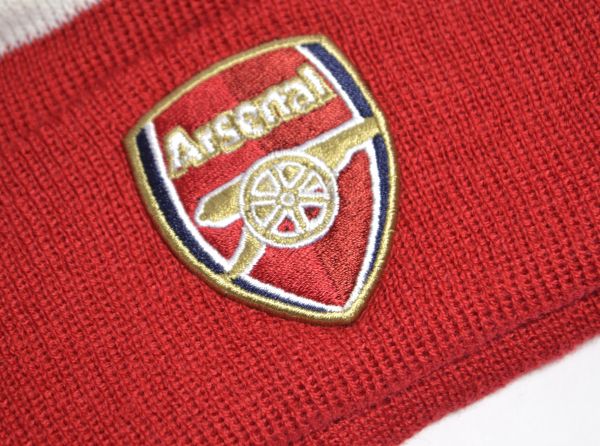 Arsenal FC Red White Striped Ski Hat