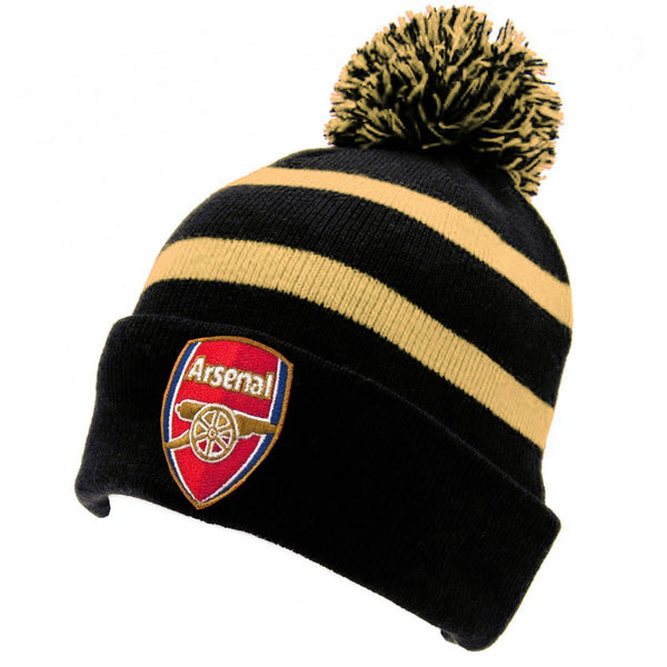 Arsenal FC Black Gold Striped Ski Hat