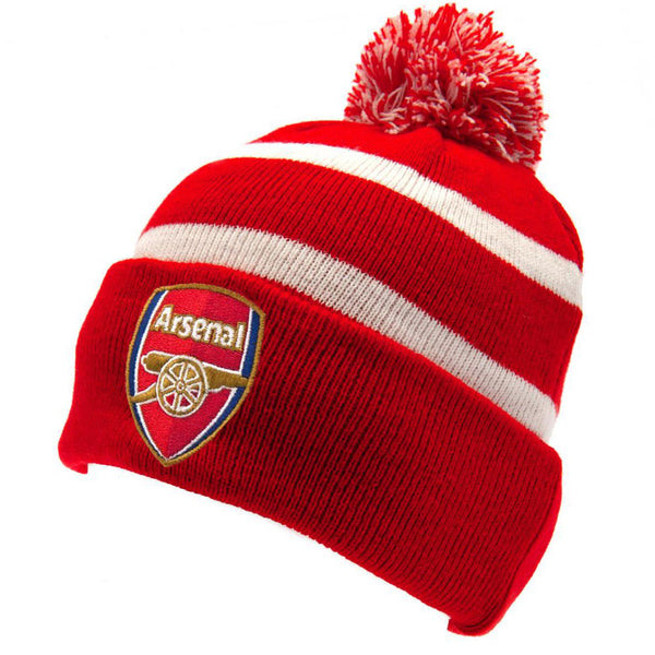 Arsenal FC Red White Striped Ski Hat